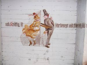 Wandmalerei im Luftschutzbunker.